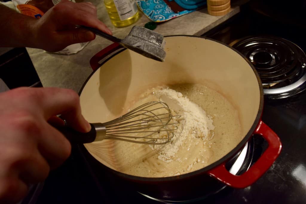 Roux for cajun chicken stew. 