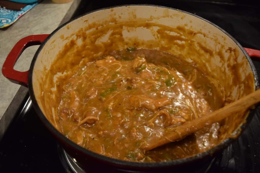 Finished cajun chicken stew. 