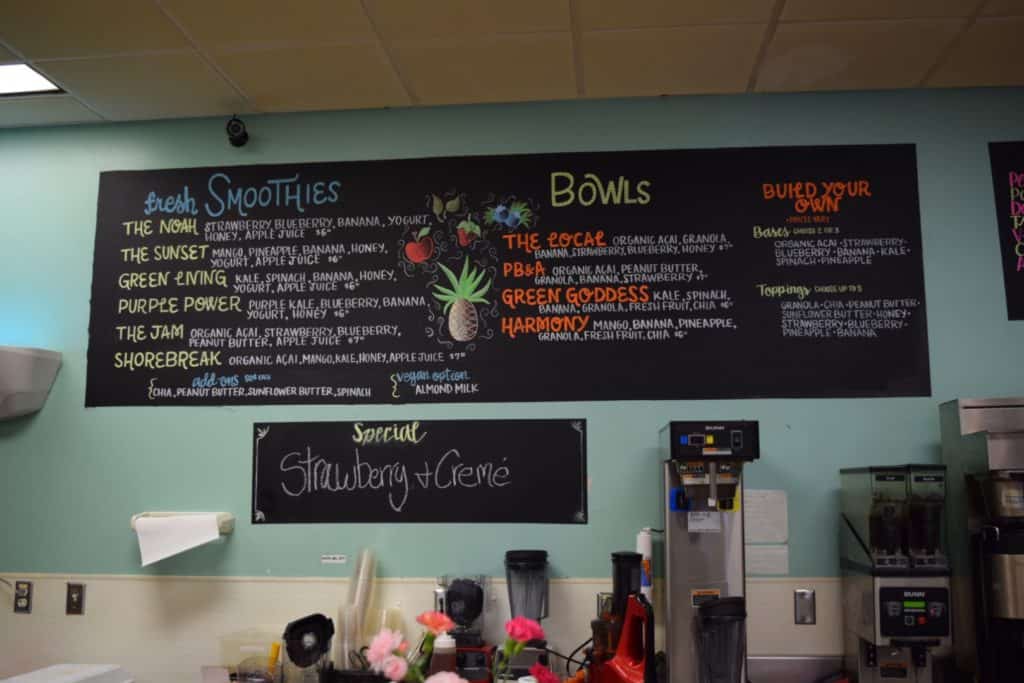 Barrier Island Bagels smoothies menu