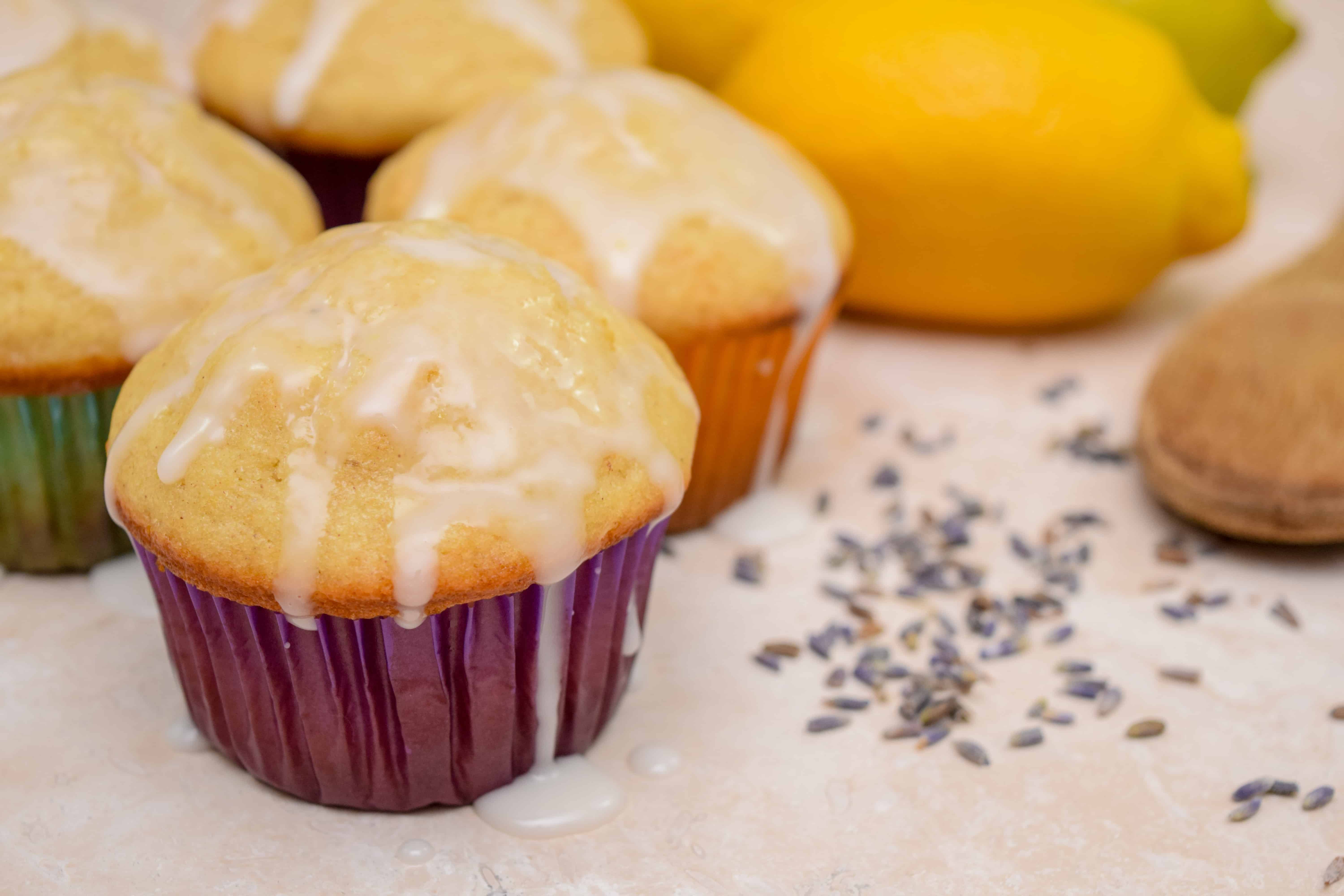 Lemon lavender muffins perfect for Easter, Springtime, and Mother's Day!