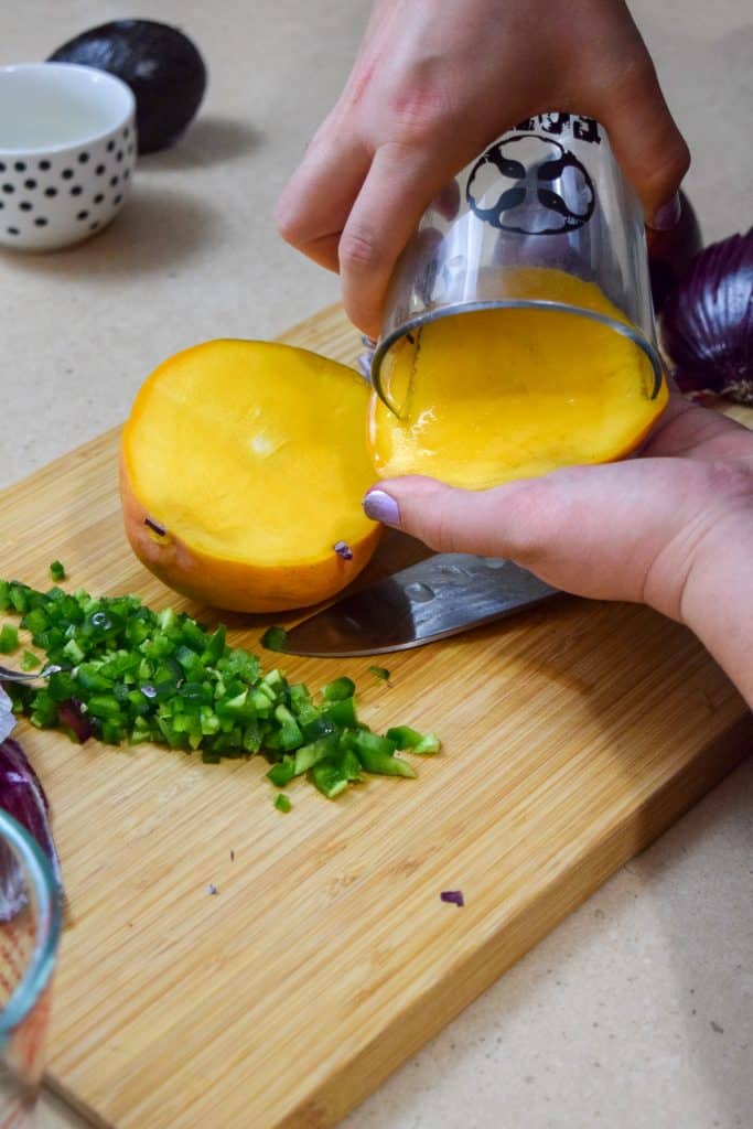 Fresh Mango and Avocado Salsa with Cheese Quesadillas