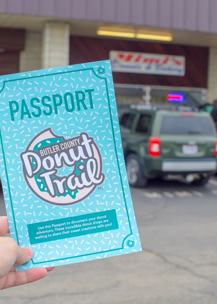 Blue Butler County Donut Trail Passport.
