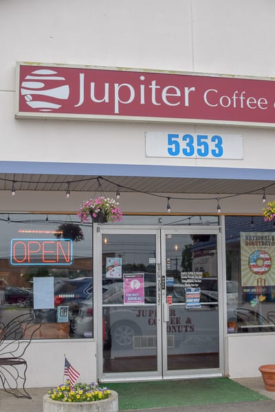 Jupiter Coffee & Donuts store front along the donut trail in Butler County,  Ohio.