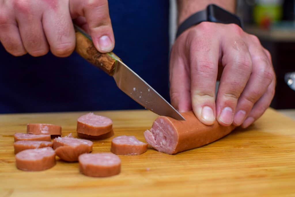 Cutting Kielbasa