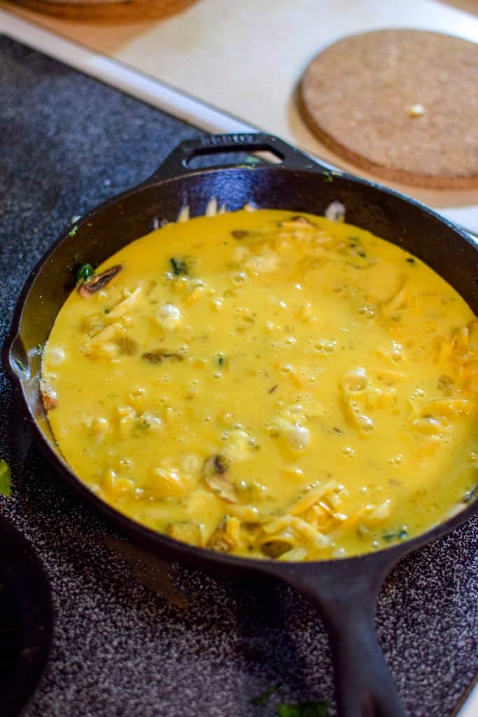 Veggie Baked Omelette In A Cast Iron Skillet - Petros on the Prairies