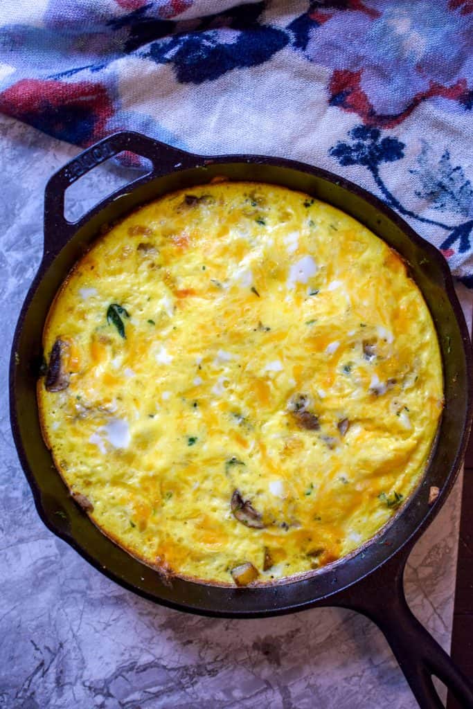 Healthy Cast Iron Skillet Vegetable Frittata-9