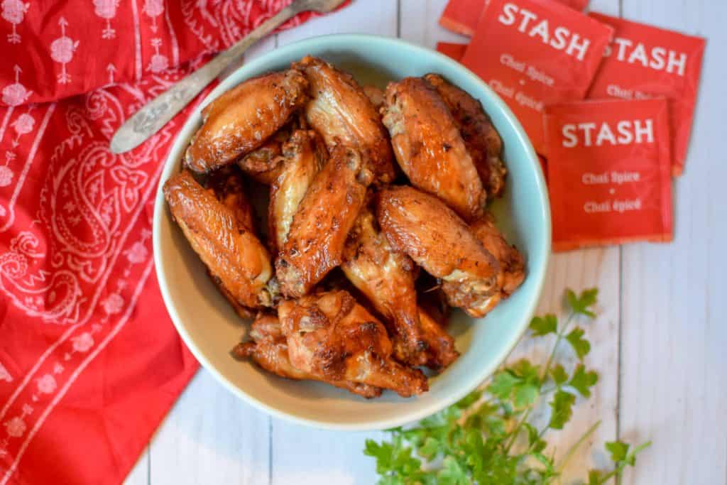 Stash Tea Chai Spiced Brined Chicken Wings