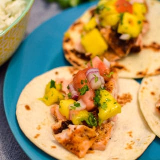 Blackened Salmon Tacos with Mango Salsa-19