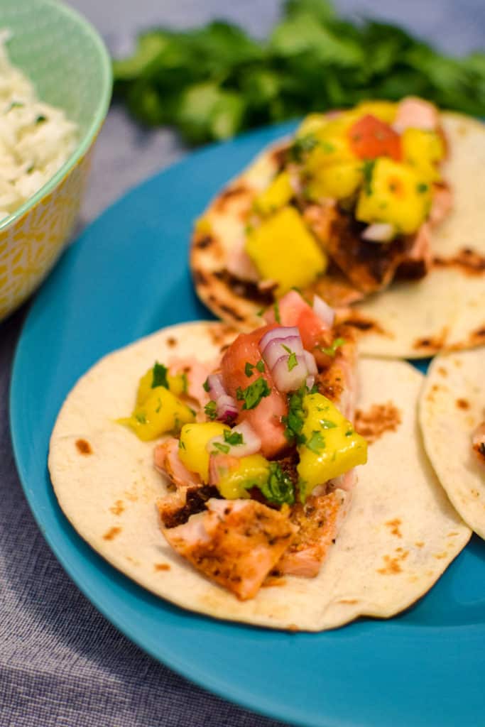 Blackened Salmon Tacos with Mango Salsa-19