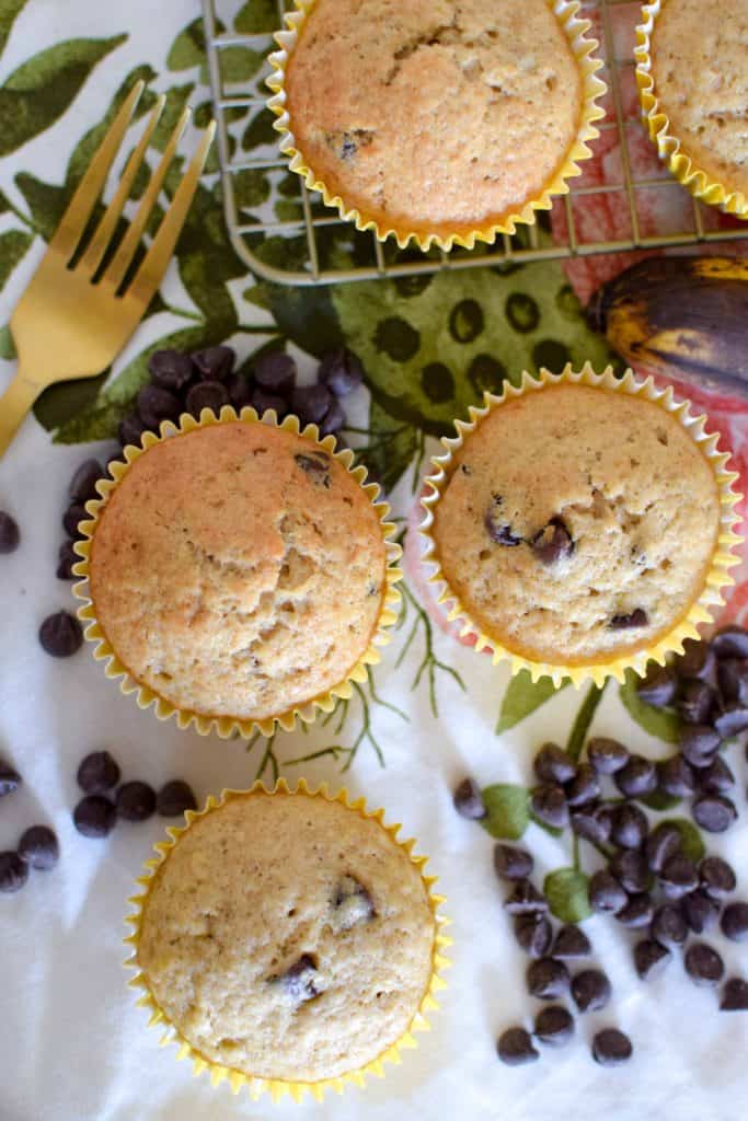 Banana Bread Muffins-with-Chocolate-Chips