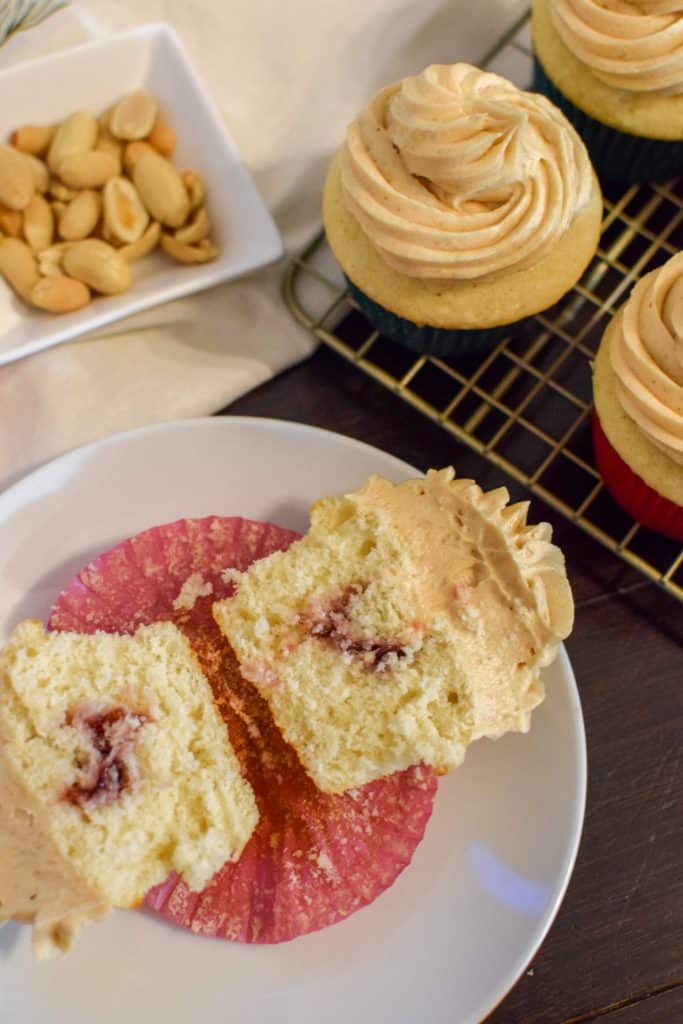 Peanut Butter & Jelly Cupcakes | Moist, Fluffy, and Delicious | The Beard and The Baker | National Cupcake Day