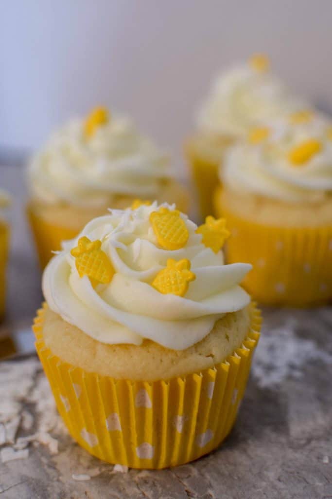 Pina Colada Cupcakes #SummerDessertWeek | Easy Pineapple Coconut Cupcakes | Pineapple Icing 