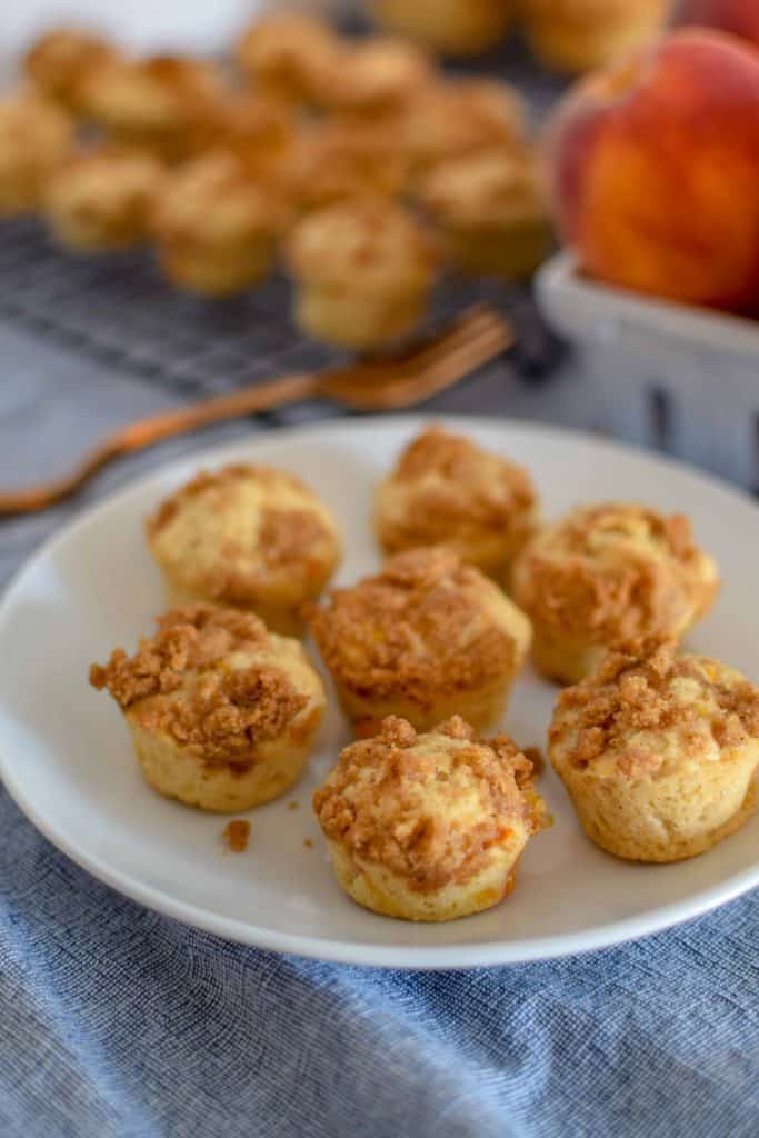 Mini Peach Crumb Muffins  | The Peach Truck | Fresh Georgia Peaches | Easy Peach Recipe