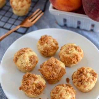 Mini Peach Crumb Muffins | The Peach Truck | Fresh Georgia Peaches | Easy Peach Recipe