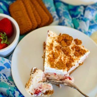 Strawberry Ice Cream Cake + Biscoff Cookie Crust | #SummerDessertWeek | The Beard and The Baker | Easy Ice Cream Cake