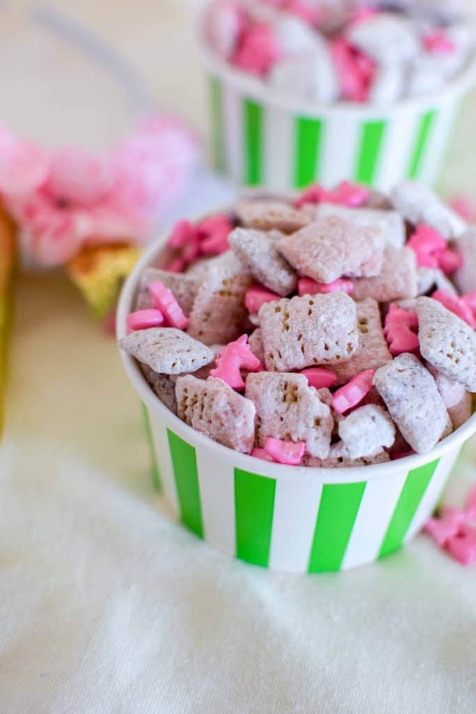 How to make homemade unicorn poop snack mix. This homemade party or after school snack is made with freeze dried fruit and has no artificial colors or flavors. It's also made with Chex cereal and is gluten free. 