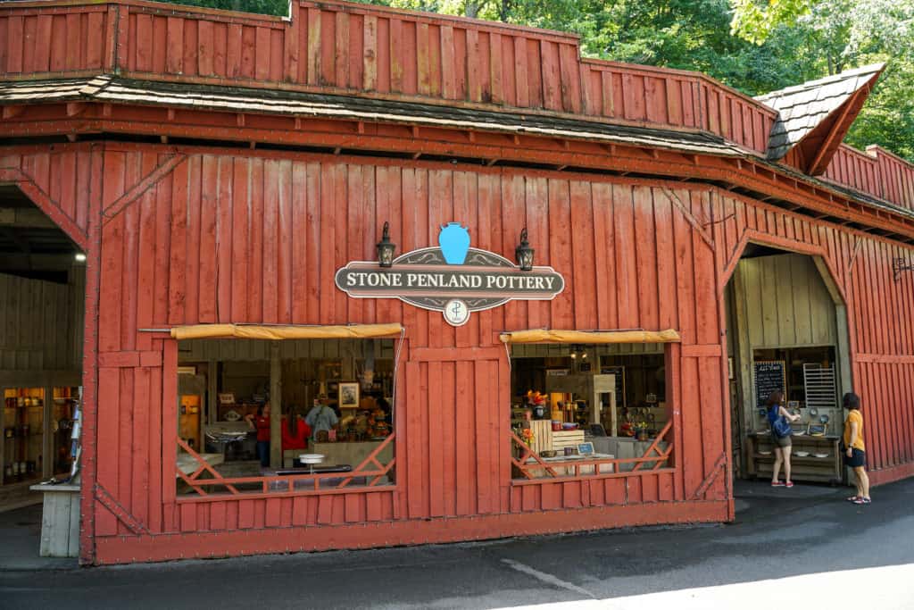 Stone Penland Pottery store at Dollywood Theme Park.