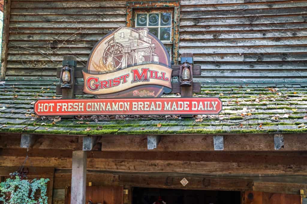 Grist Mill sign at Dollywood Park.