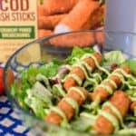 Cod Fish Stick Southwestern Salad|Homemade Avocado Crema