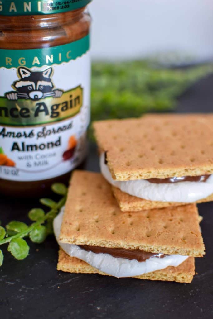 Smores made with Once Again almond cocoa spread.