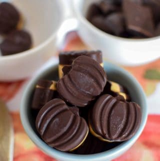 Pumpkin (Shaped) Peanut Butter Chocolate Cups | Easy Candy for #Choctoberfest