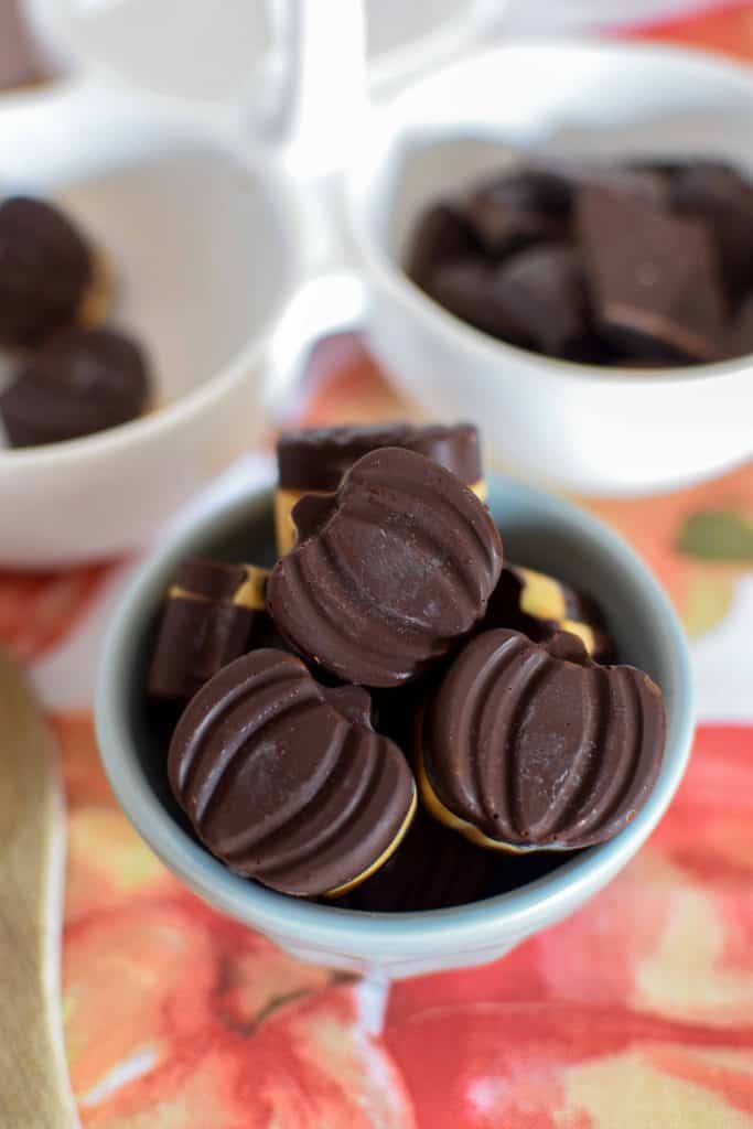 Pumpkin (Shaped) Peanut Butter Chocolate Cups | Easy Candy for #Choctoberfest