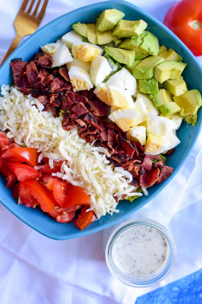 Easy Homemade Cobb Salad with Homemade Kefir Ranch Dressing