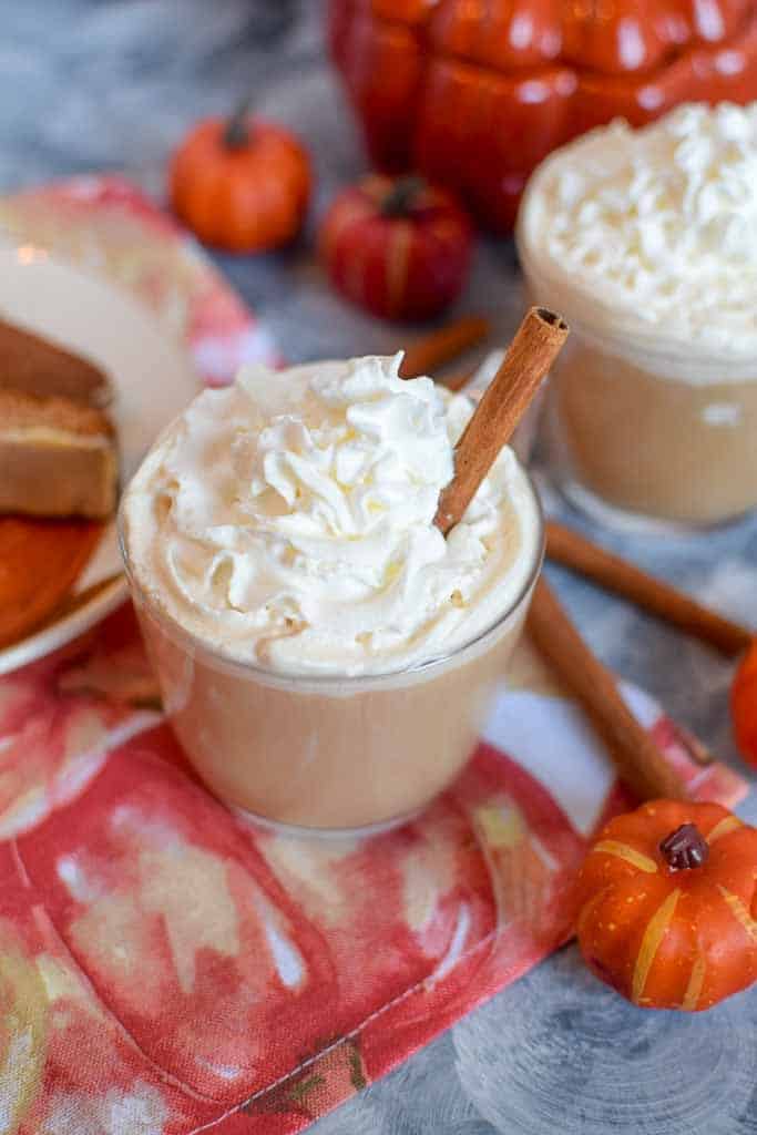 The best homemade pumpkin spice latte made extra delicious with a bit of spiced rum. Whip it up in just 5 minutes! 