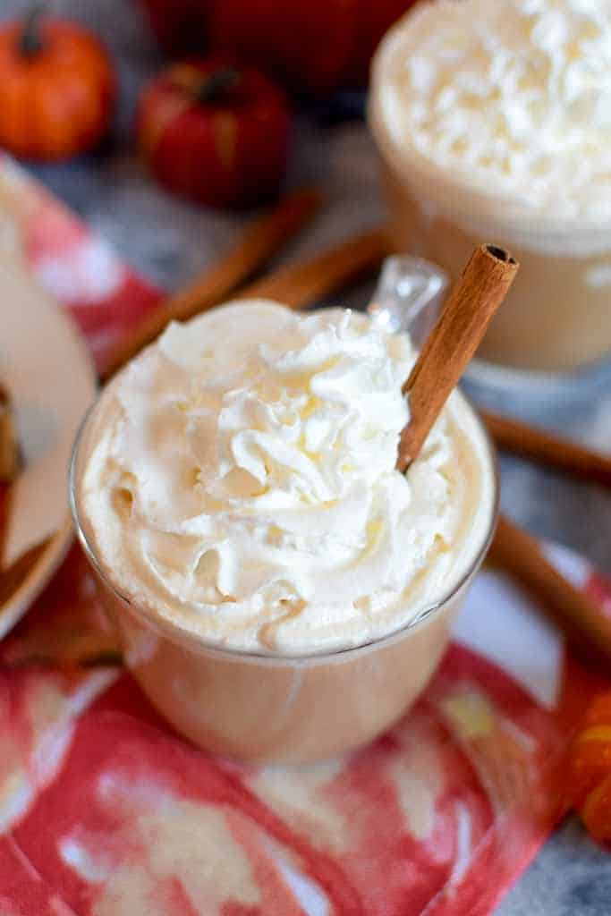 The best homemade pumpkin spice latte made extra delicious with a bit of spiced rum. Whip it up in just 5 minutes! 