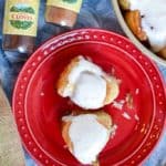 Simple, easy, and delicious puff pastry cinnamon rolls topped with a homemade cream cheese icing made with vanilla bean paste.