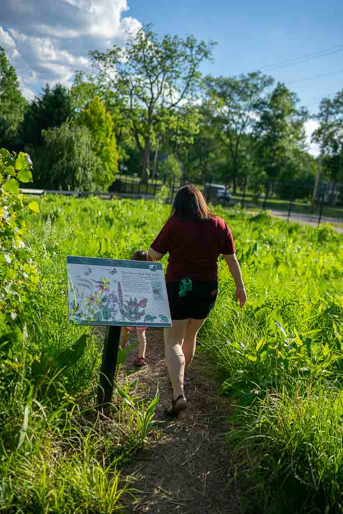 Family enjoying a walk through the Columbus metro parks.