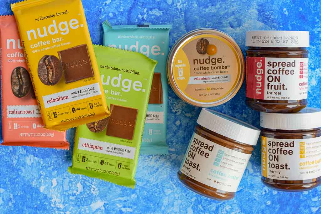 Eat Nudge makes the best coffee butter you can buy! This no waste item has 40mg of caffeine per serving and is quite delicious on fresh waffles. 