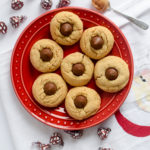 Peanut butter blossoms are a classic and beloved cookie but we made them even better by using a seasonal hot cocoa chocolate kiss in the middle!