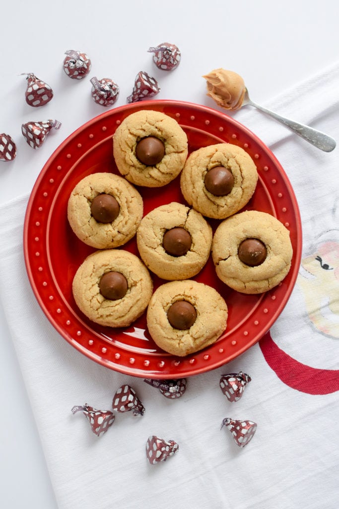 Peanut butter blossoms are a classic and beloved cookie but we made them even better by using a seasonal hot cocoa chocolate kiss in the middle!