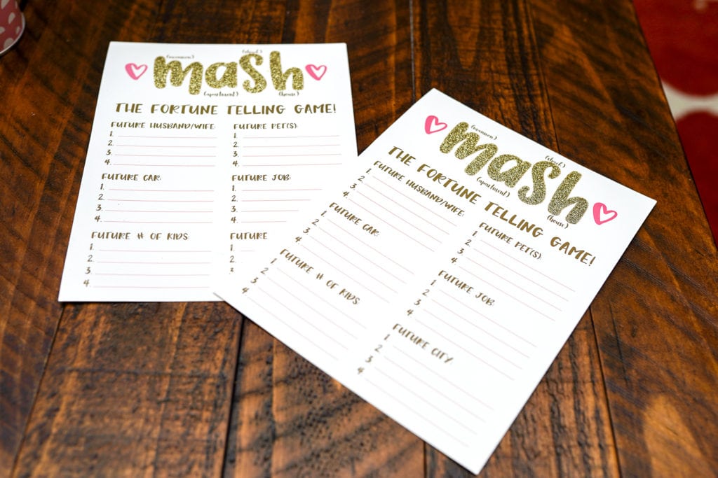 Mash game for Valentine's Day.