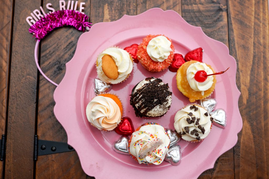 Dessert tray for galentine's day celebration.