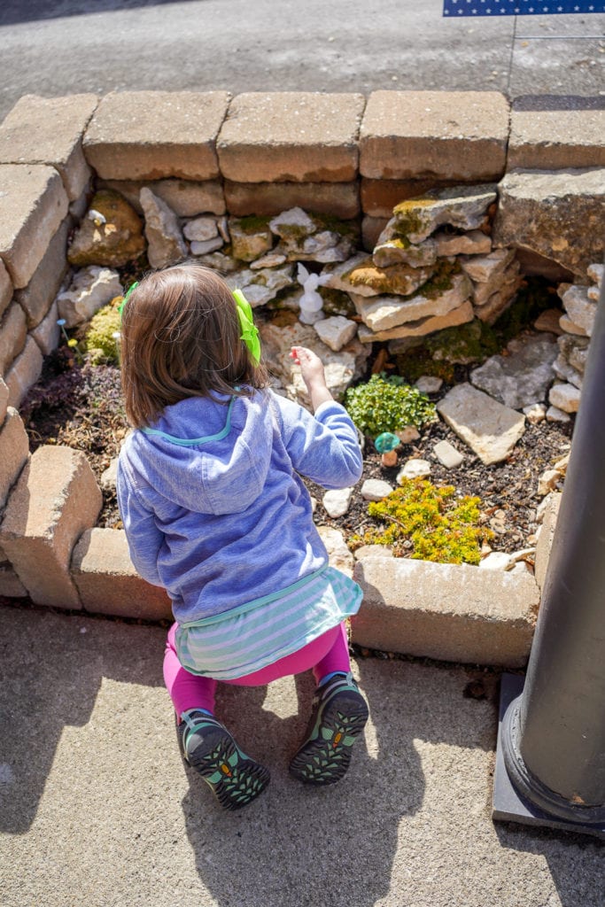 Child playing outdoors.