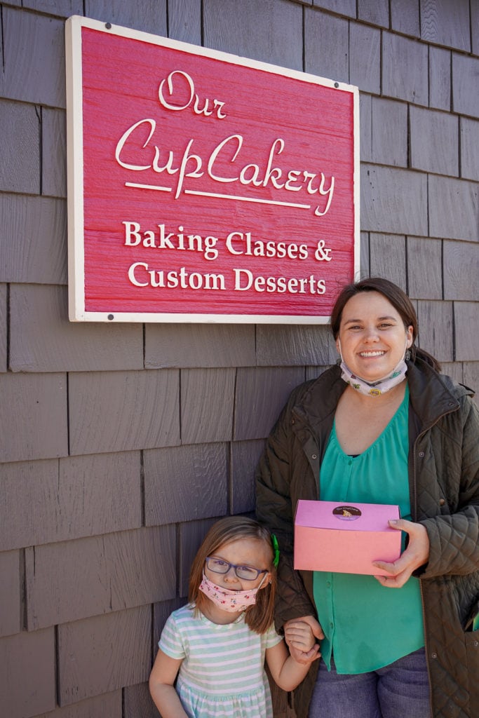 Family outside of our CupCakery dessert shop in Dublin, Ohio.
