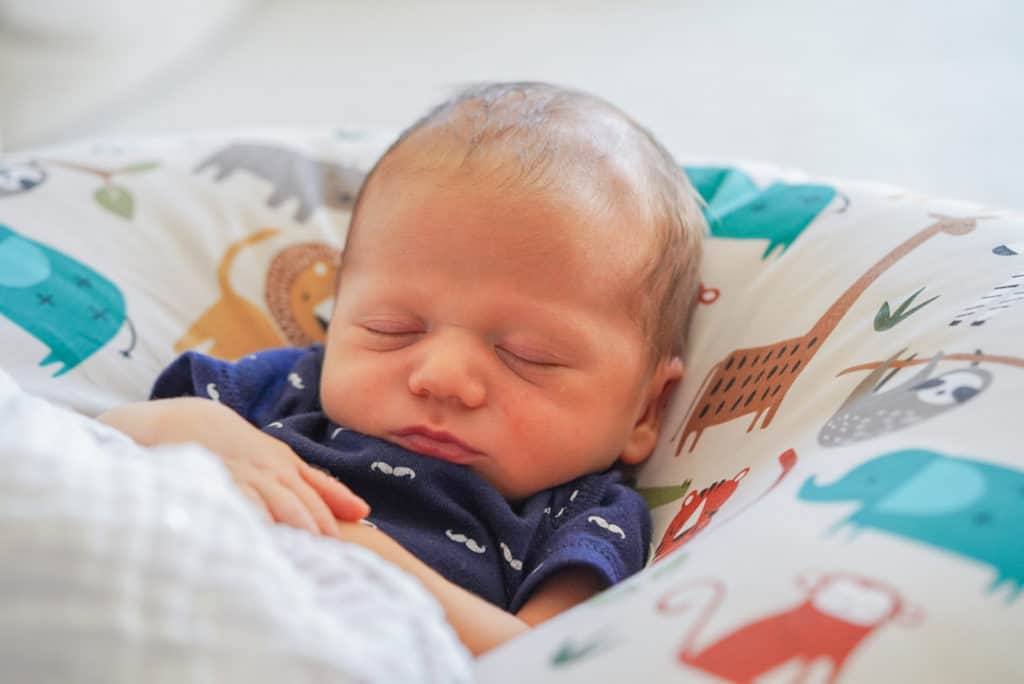 Sleeping newborn baby.