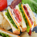 A club sandwich is one of my favorite lunch time sandwiches! While the traditional version is delicious, here is a recipe for the best pork free club sandwich. It's super easy to make and super delicious.