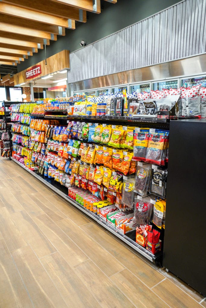 Candy selection inside Sheetz convenient store.