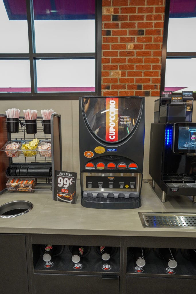 Coffee machine inside Sheetz location.