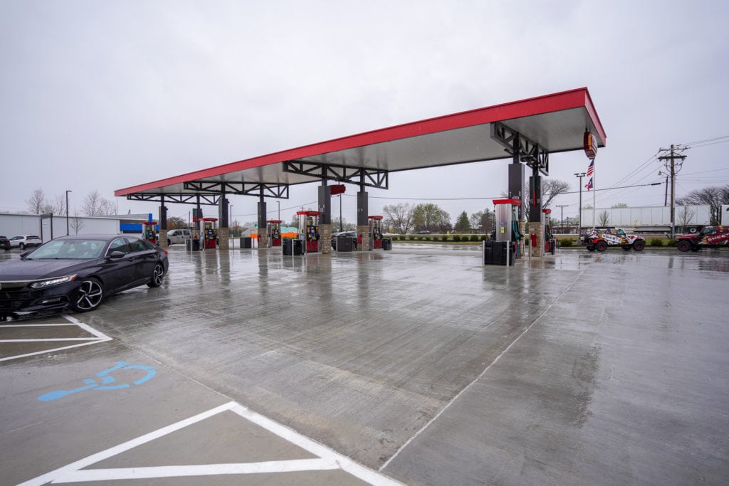 Sheetz gas pumps in Delaware, Ohio.