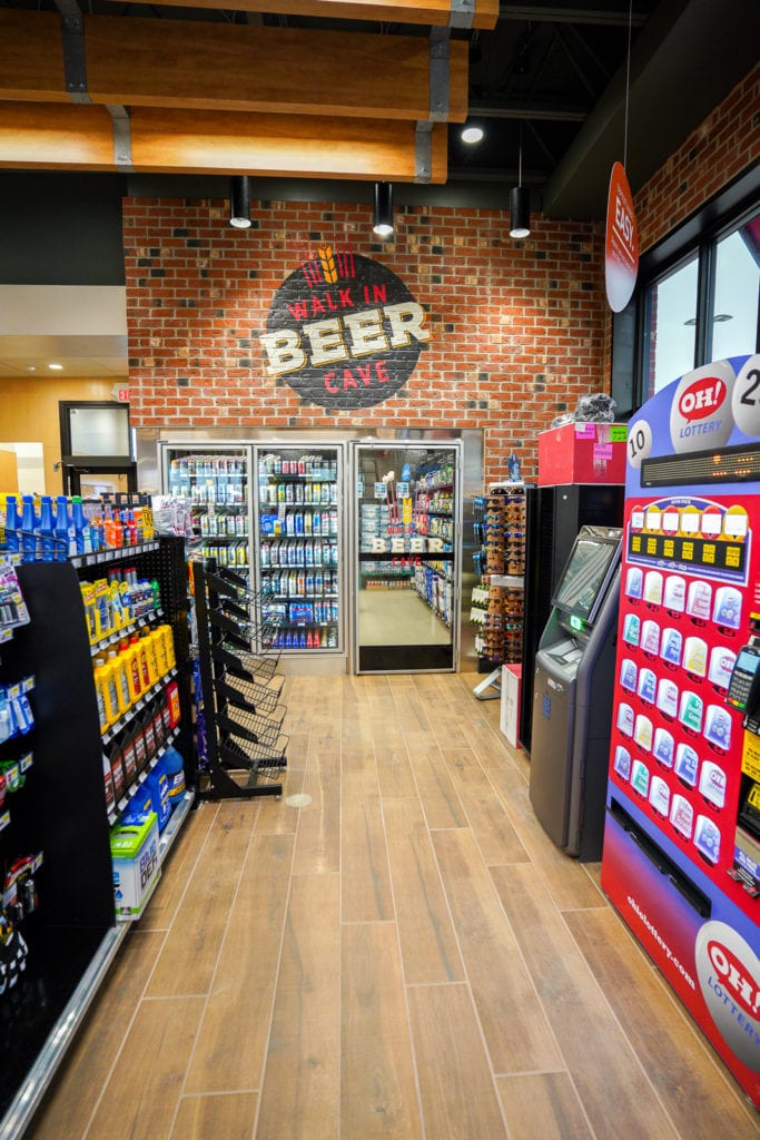 Walk in beer cave inside Sheetz in Delaware, Ohio.