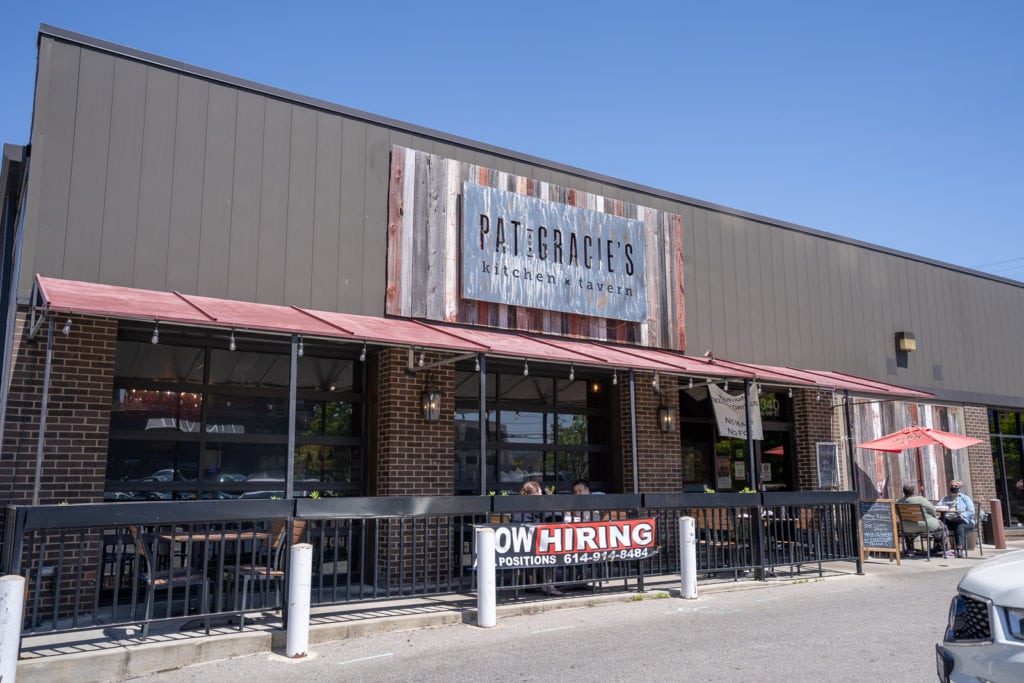 Pat and Gracies kitchen and tavern store front in downtown Columbus, Ohio.