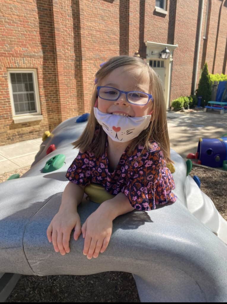 Child on preschool playground.