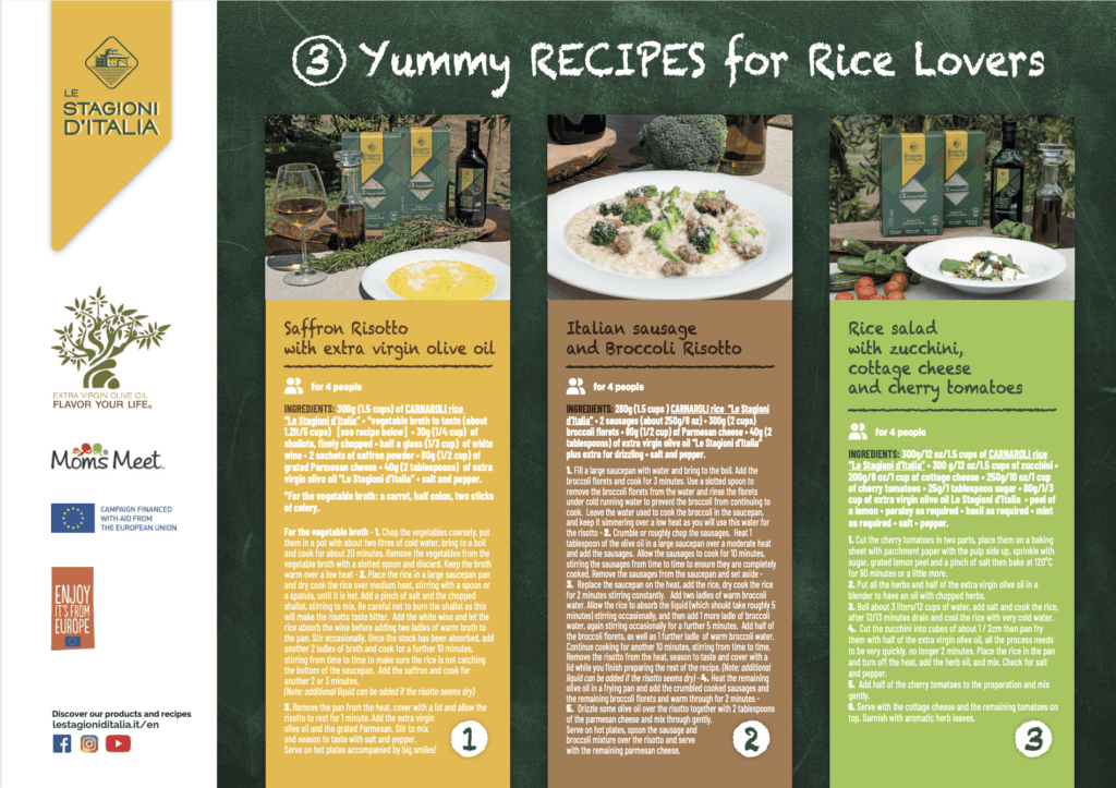 graphic of 3 rice recipes for rice lovers.