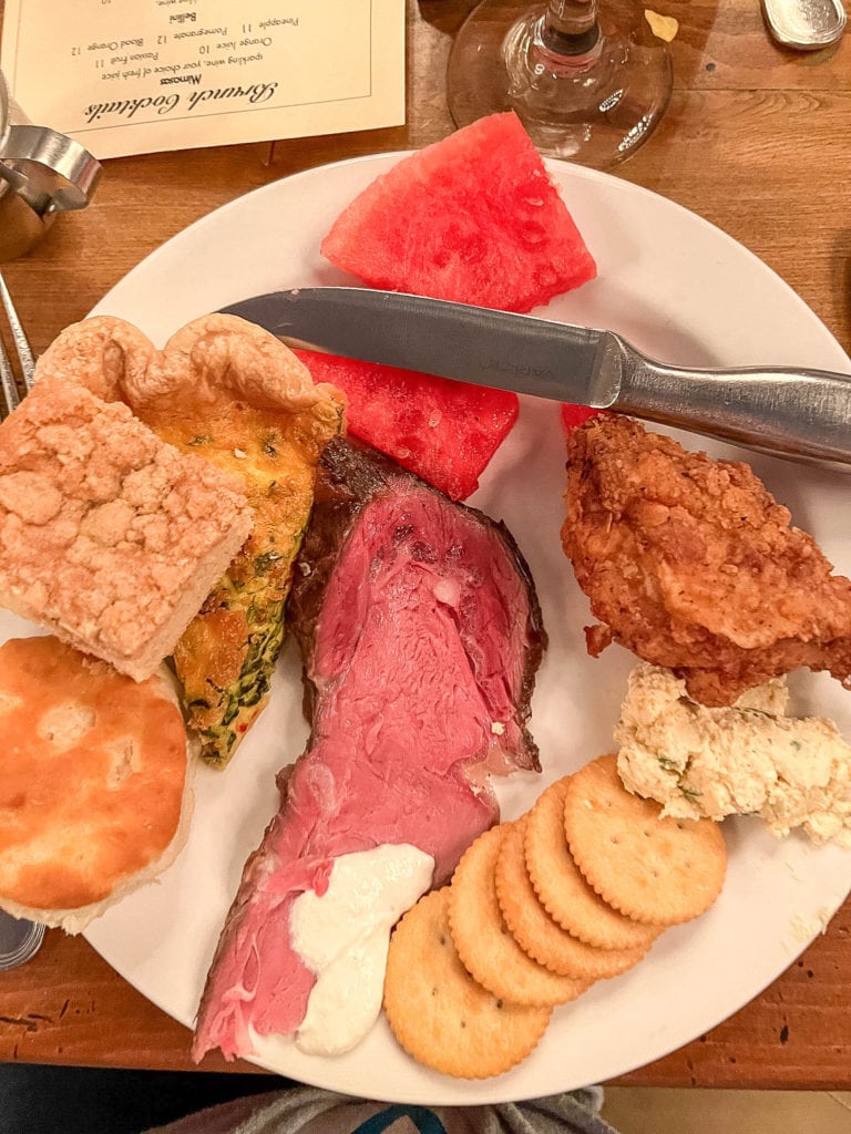 Various foods off the buffet at The Barn at Rocky Fork Creek in Gahanna, Oh.