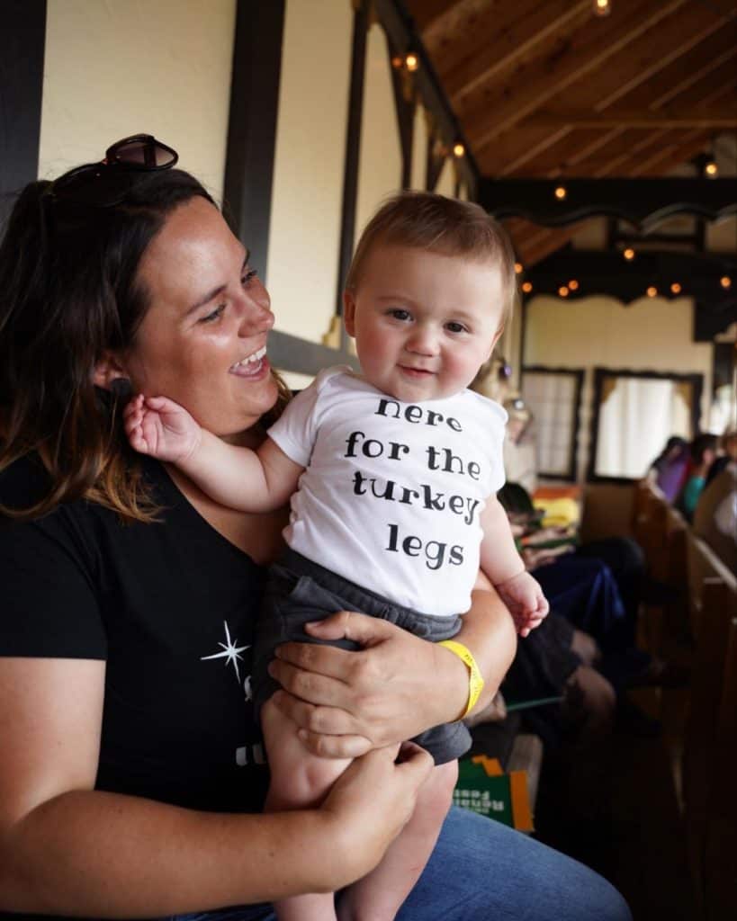 Mom and infant son enjoying the Ohio Renaissance Festival.