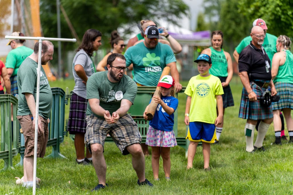 Kids competing in the highland games at the Dublin Irish Festival.